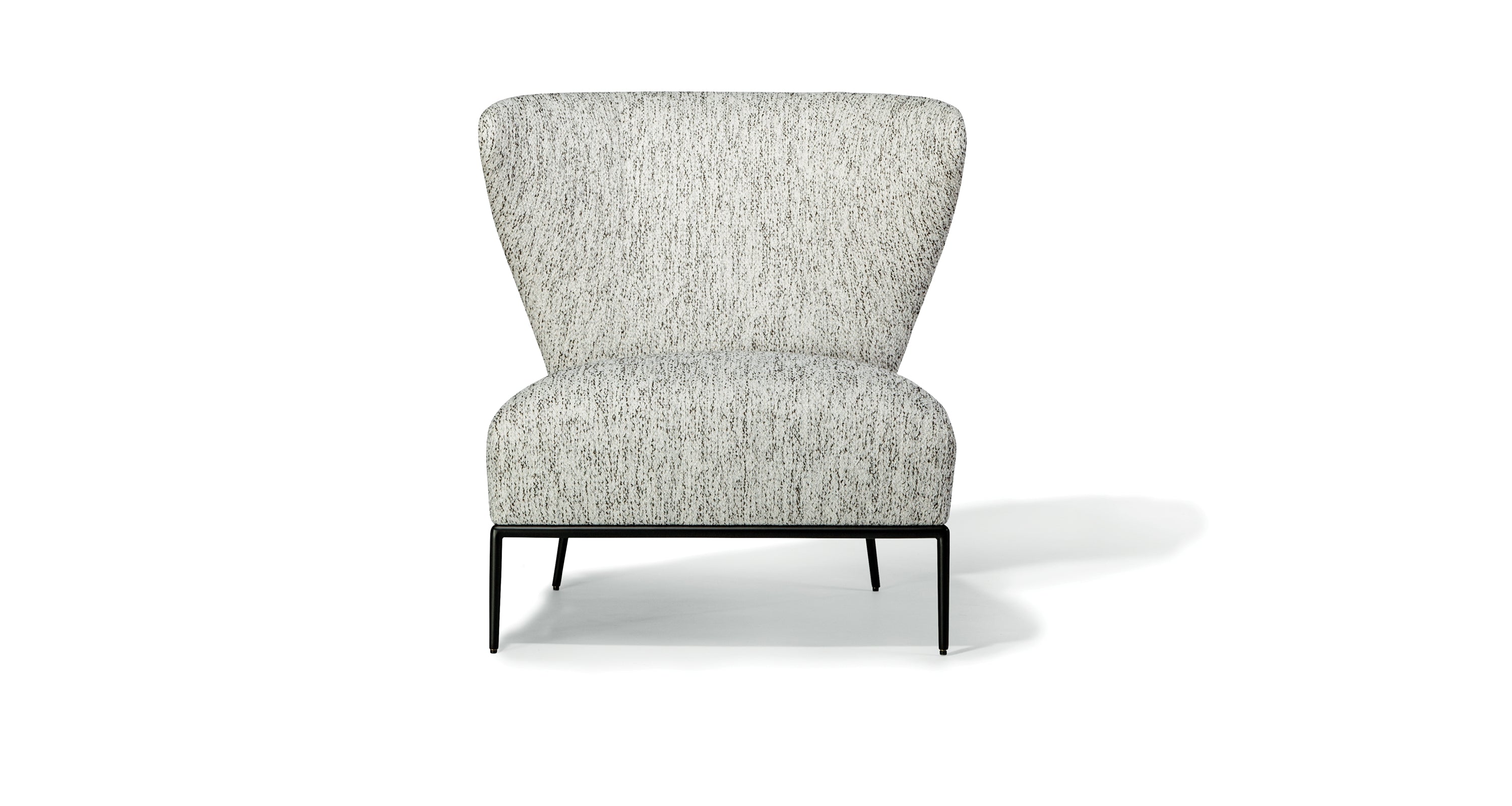 I'm A Fan Too Lounge Chair In Black & White Fabric With Black Powder Coated Legs