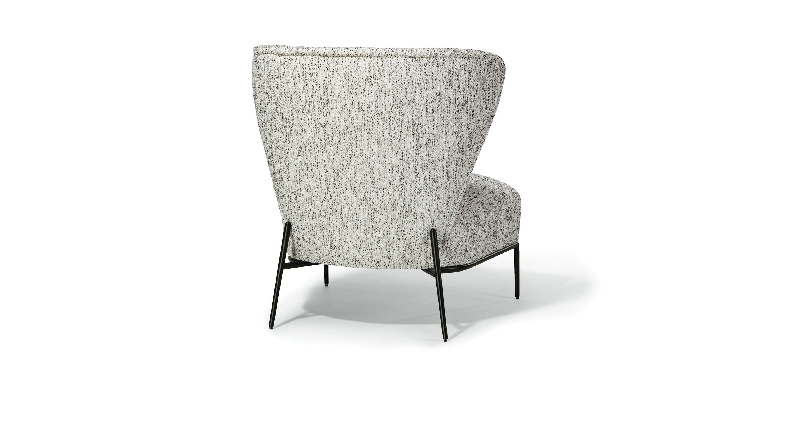 I'm A Fan Too Lounge Chair In Black & White Fabric With Black Powder Coated Legs