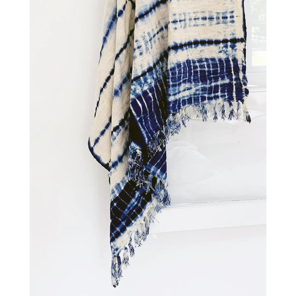 Indigo Shibori Throw