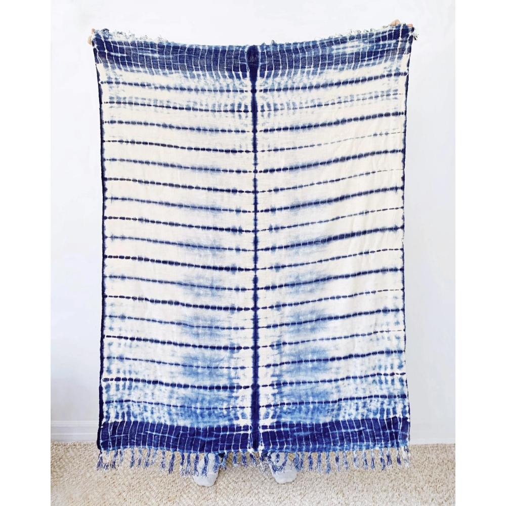 Indigo Shibori Throw