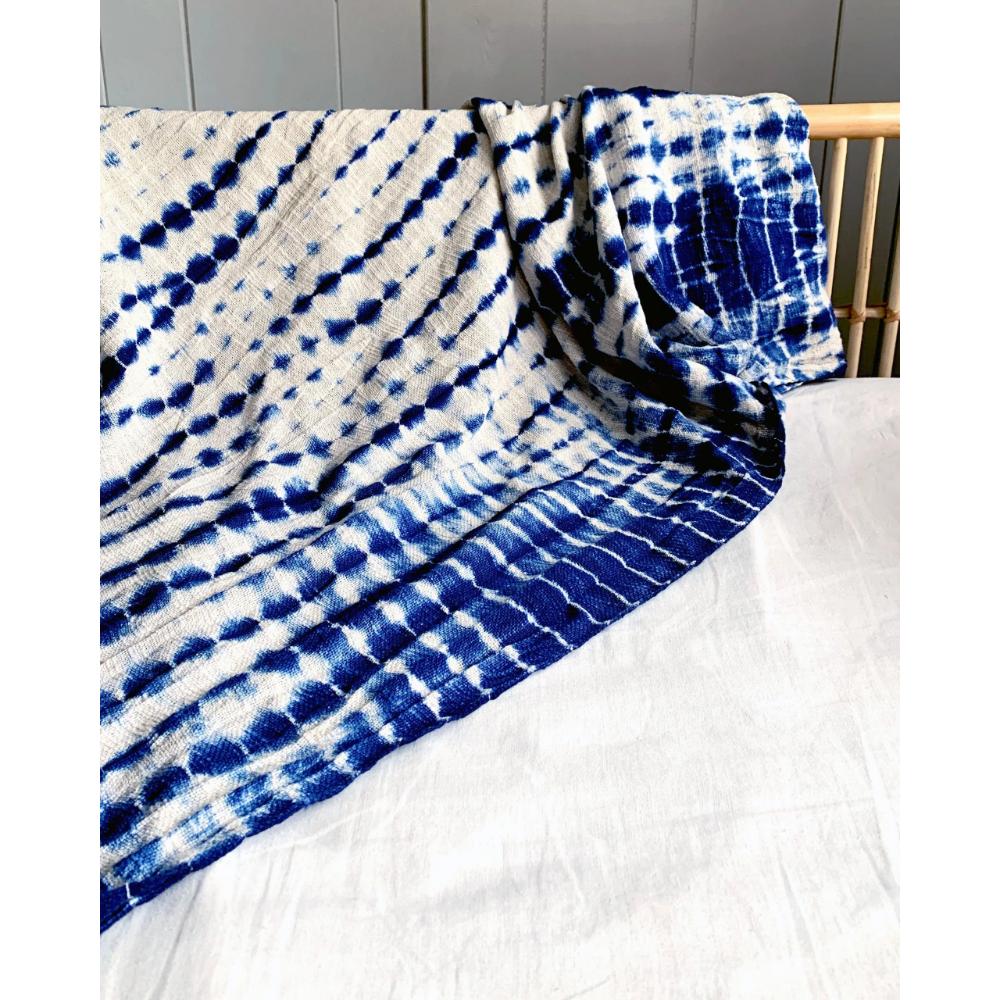 Indigo Shibori Throw