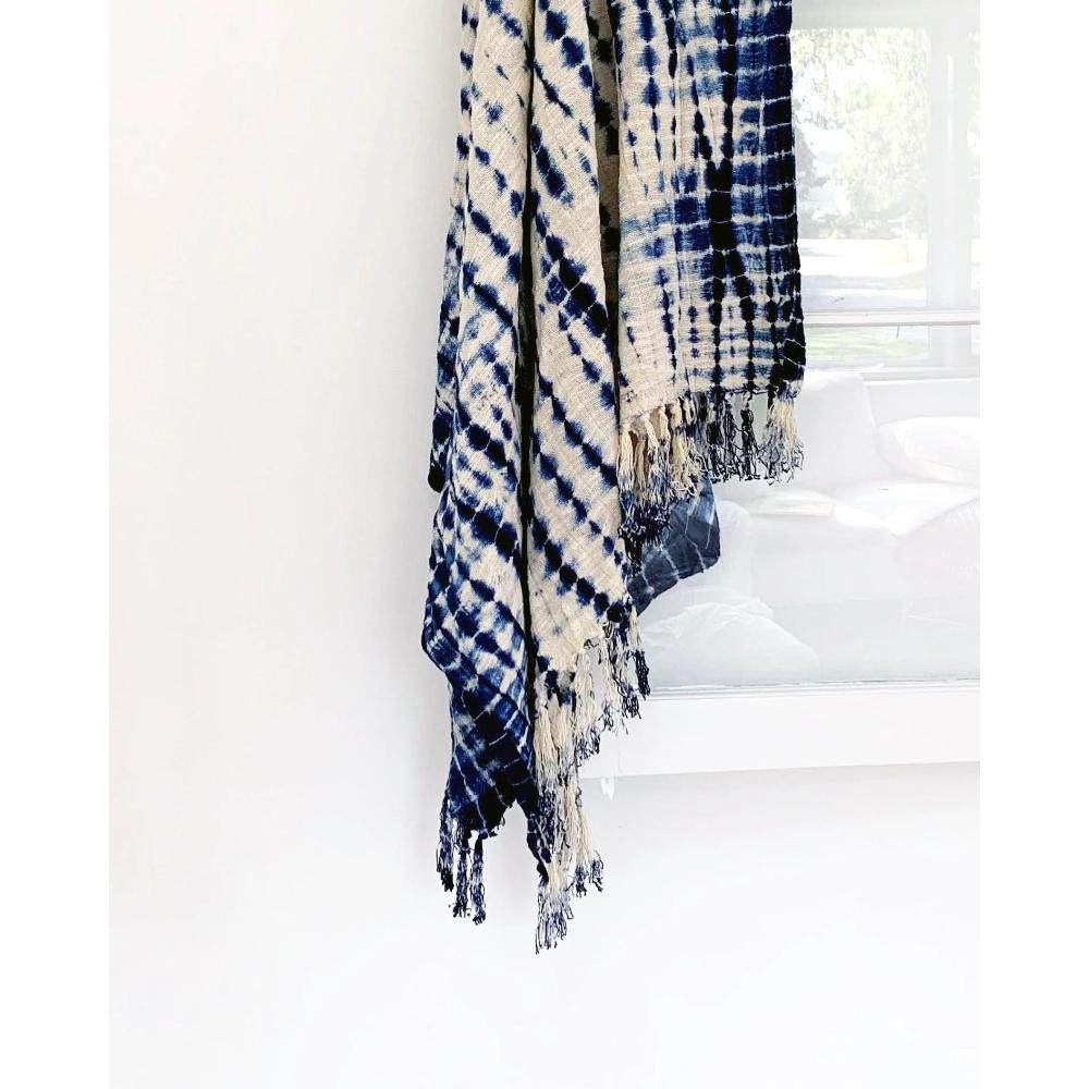 Indigo Shibori Throw