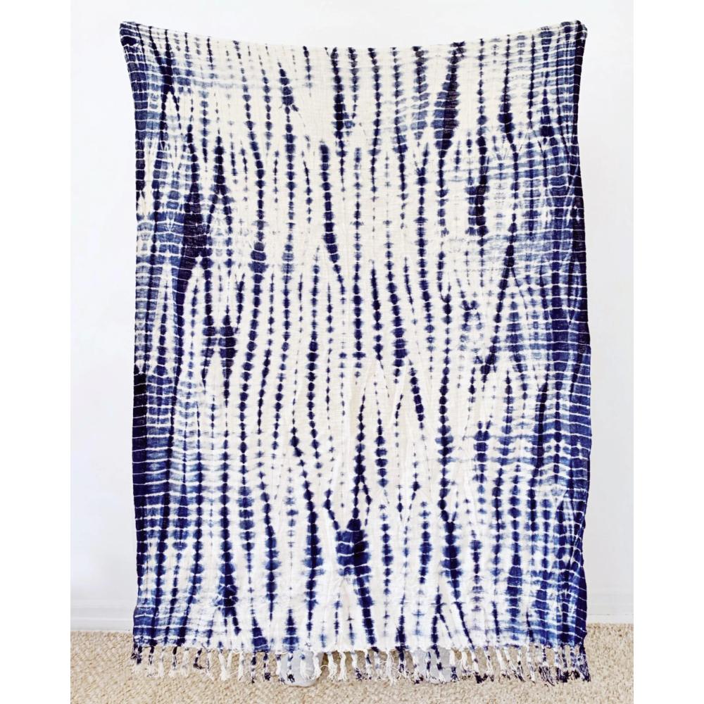 Indigo Shibori Throw