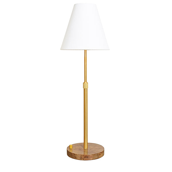 Rechargeable Table Lamp With White Linen Shade