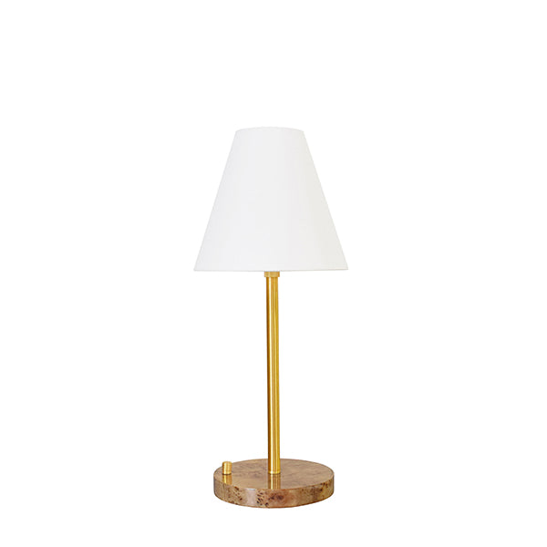 Rechargeable Table Lamp With White Linen Shade