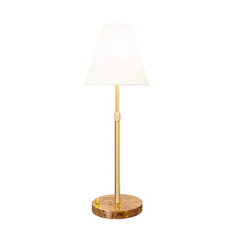 Rechargeable Table Lamp With White Linen Shade