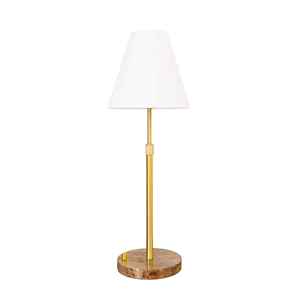 Rechargeable Table Lamp With White Linen Shade