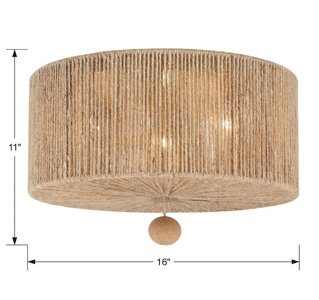 Jessa 3 Light Flush Mount, Burnished Silver