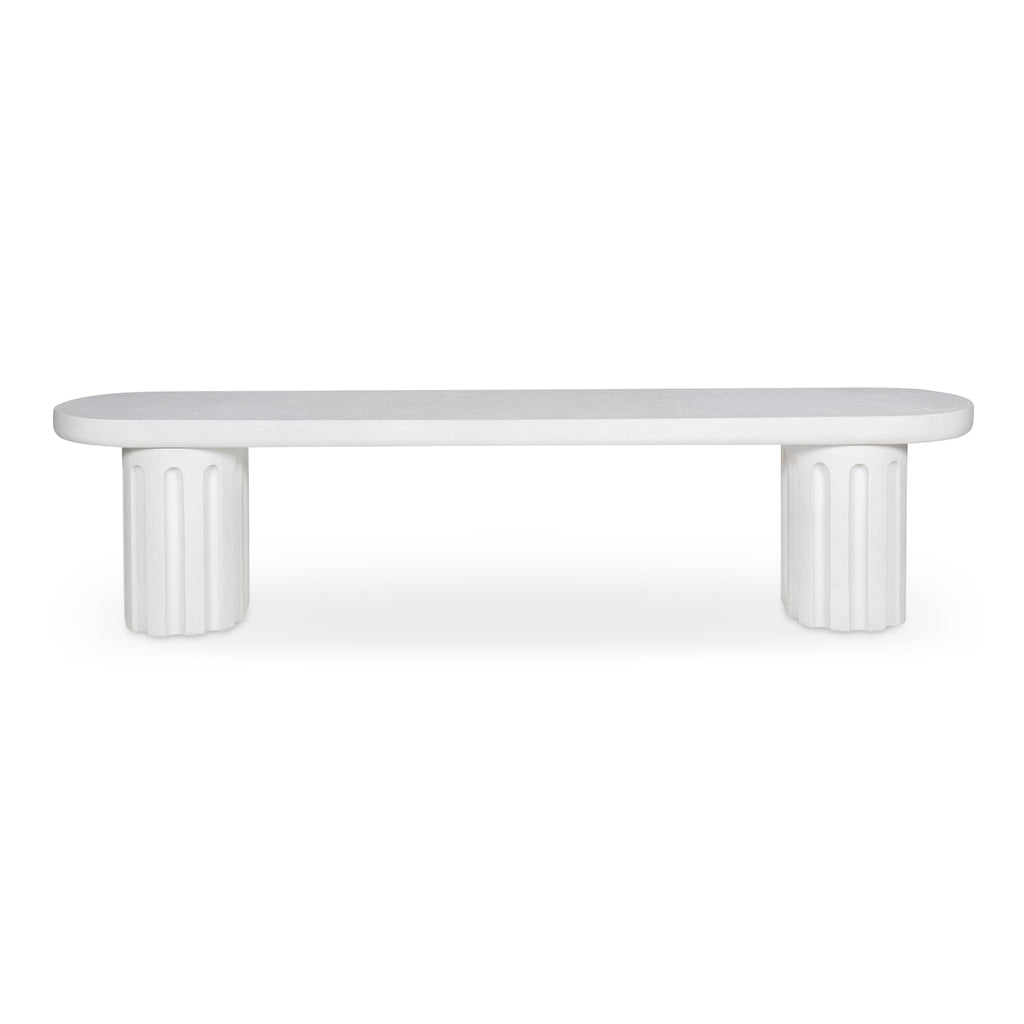 Eris Outdoor Dining Bench White