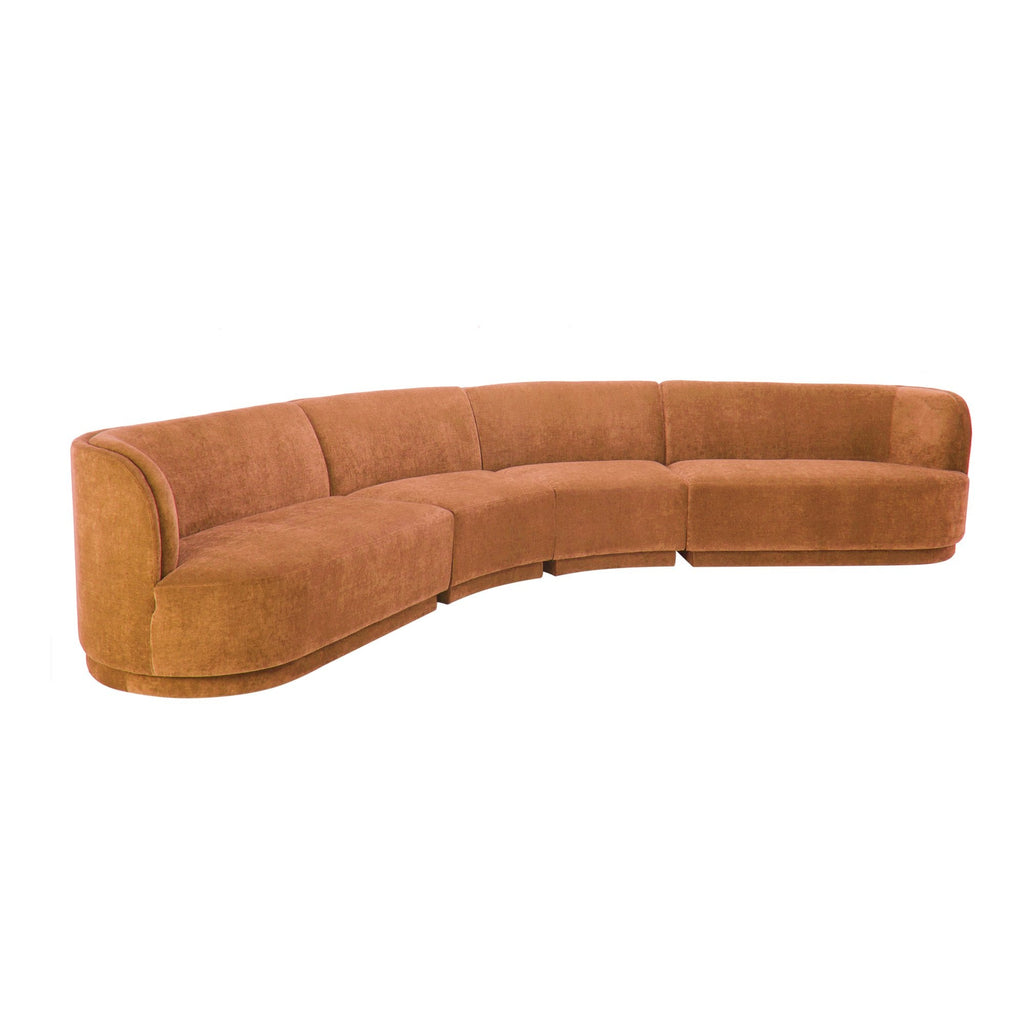 Yoon Eclipse Modular Sectional Chaise Right, Fired Rust