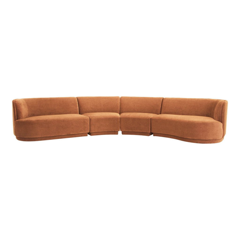 Yoon Eclipse Modular Sectional Chaise Right, Fired Rust