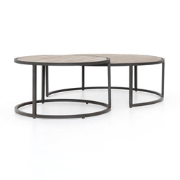 Alda Outdoor Nesting Table-Washed Brown