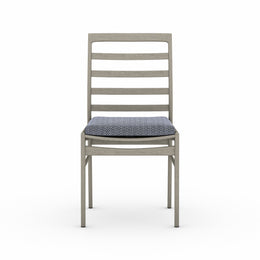 Linnet Outdoor Dining Chair - Weathered Grey / Faye Navy