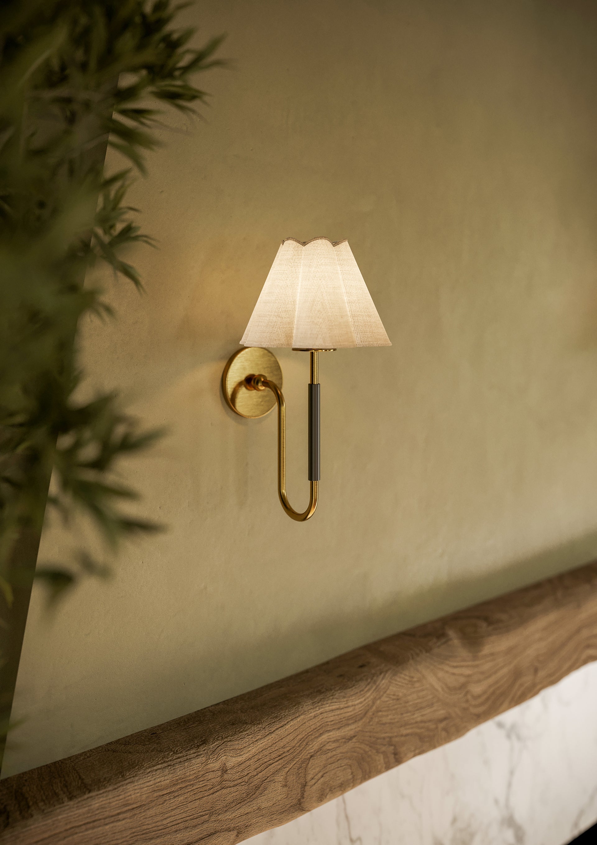 Janie Wall Sconce, Aged Brass with True Bronze