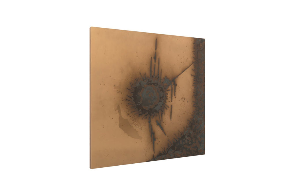 Abstract Copper Patina Wall Art, Circle, 42"