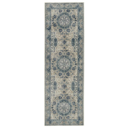 Jaipur Living Modify Hand-Knotted Medallion Blue/ Light Gray Runner Rug