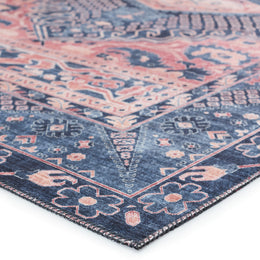 Nikki Chu by Jaipur Living Issa Medallion Dark Blue/ Pink Runner Rug