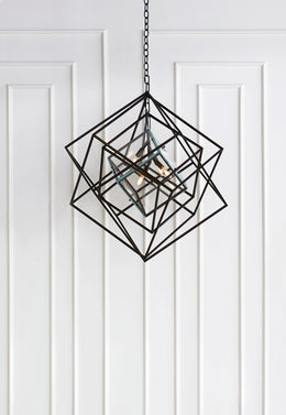 Cubist Medium Chandelier - Aged Iron