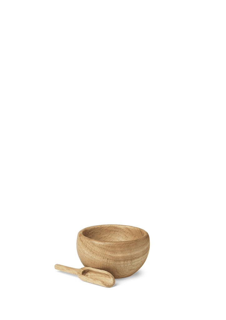 Salt Cellar With Spoon Oak
