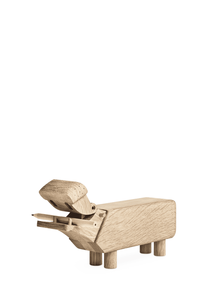 Hippo Oak Figurine