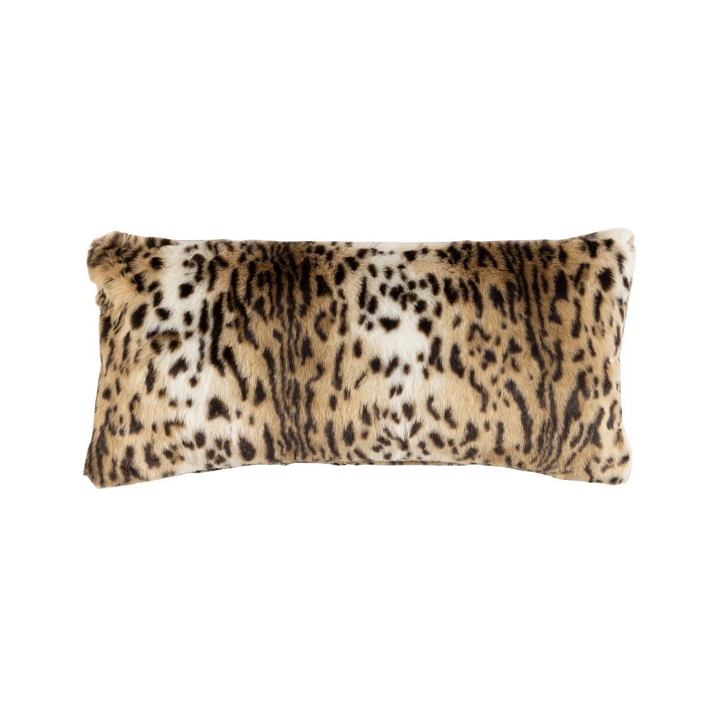 Leopard Large Rectangle Pillow Faux Fur 14X30