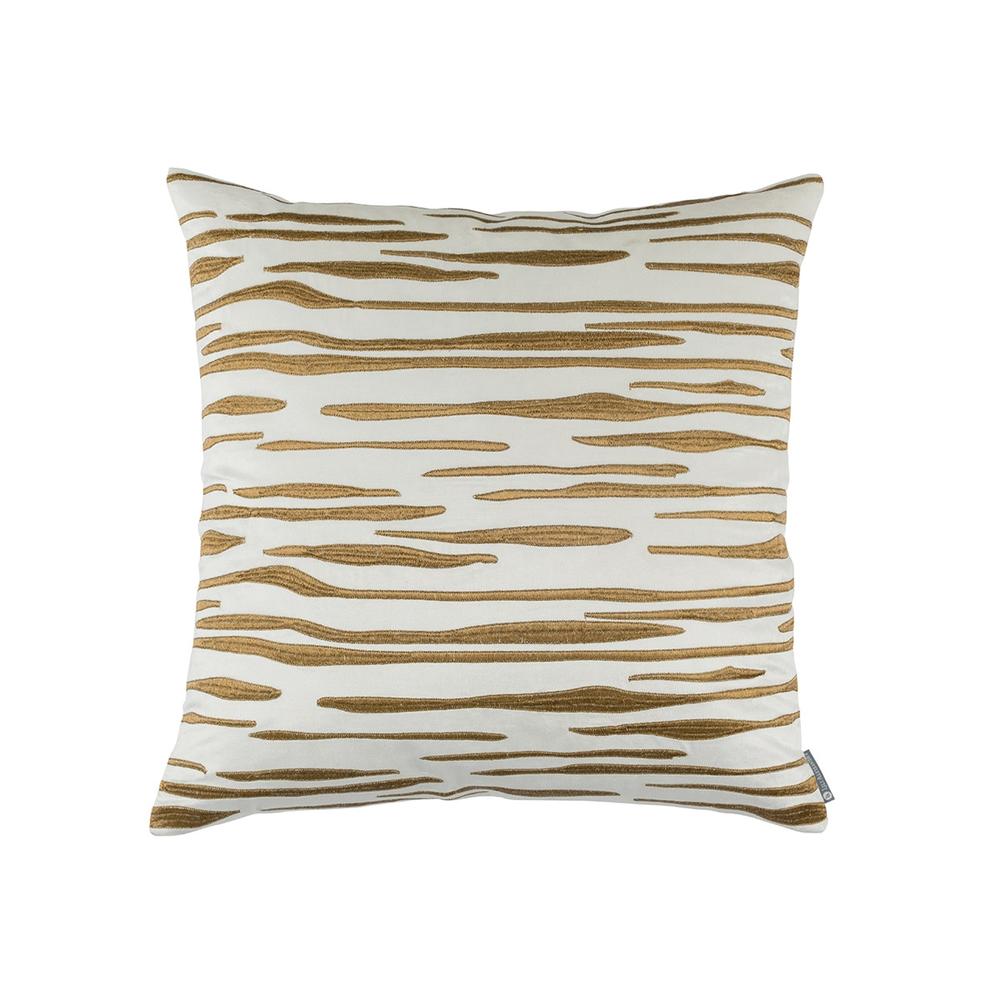 Zara Square Pillow Ivory Matte Velvet Gold Embroidery 24X24 (Insert Included)