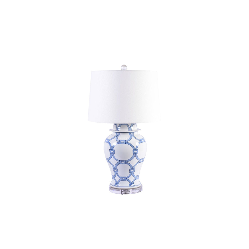 Blue and White Lover Locks Table Lamp 36H