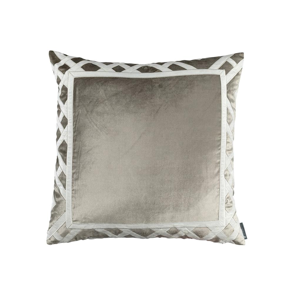 Karl Square Pillow Fawn Matte Velvet Ivory Matte Velvet 24X24 (Insert Included)