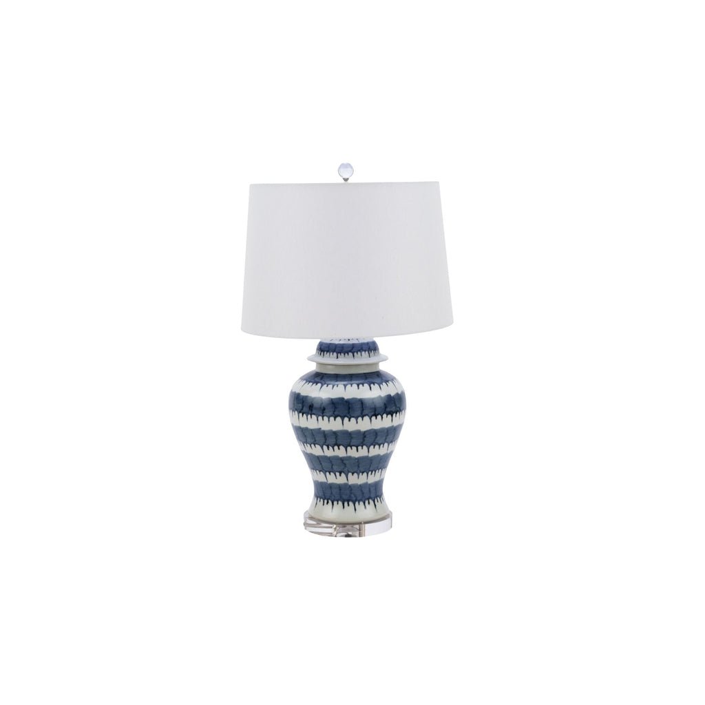 Blue and White Drip Table Lamp