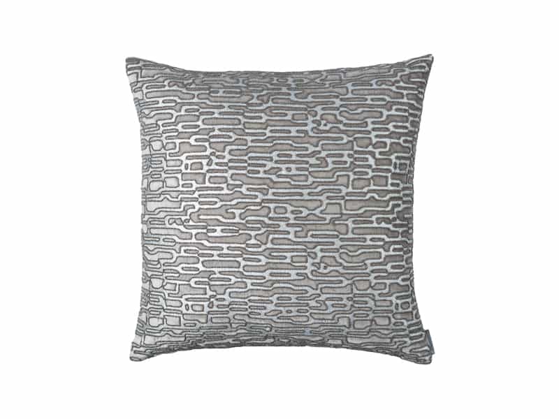 Christian Square Pillow, Platinum Velvet/ Silver Print/ Gunmetal Beads 24X24