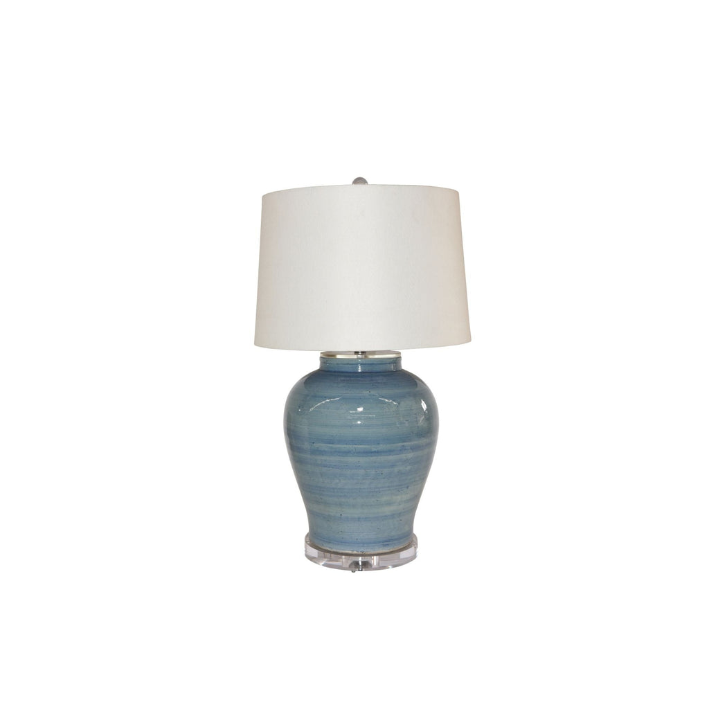 Lake Blue Open Top Jar Small Table Lamp
