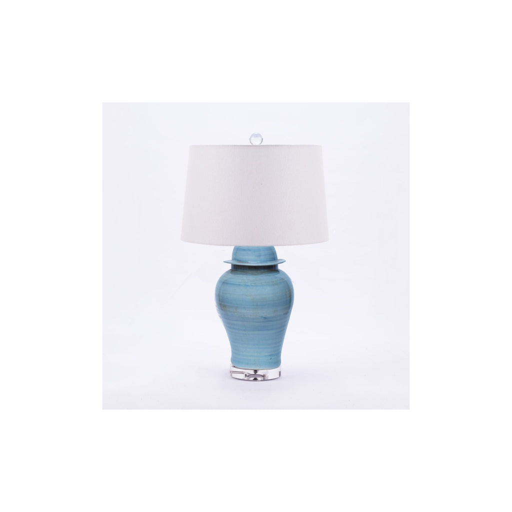 Lake Blue Porcelain Temple Jar Table Lamp Small