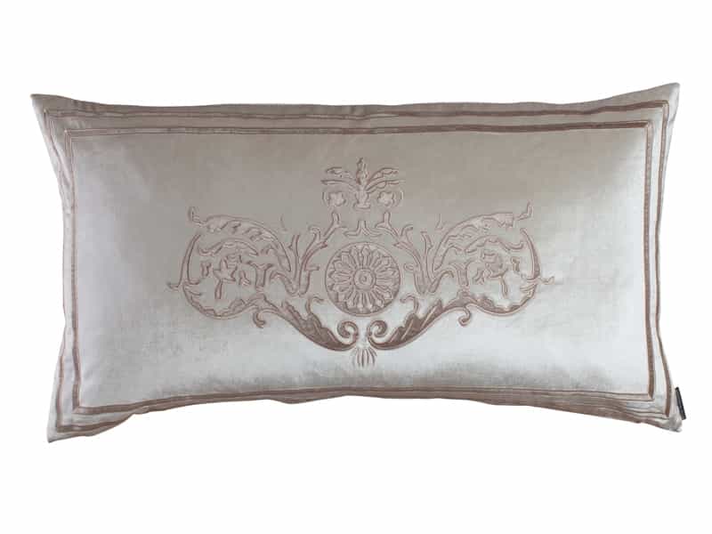 Paris King Pillow, Ivory Velvet, Champagne Velvet 20X36