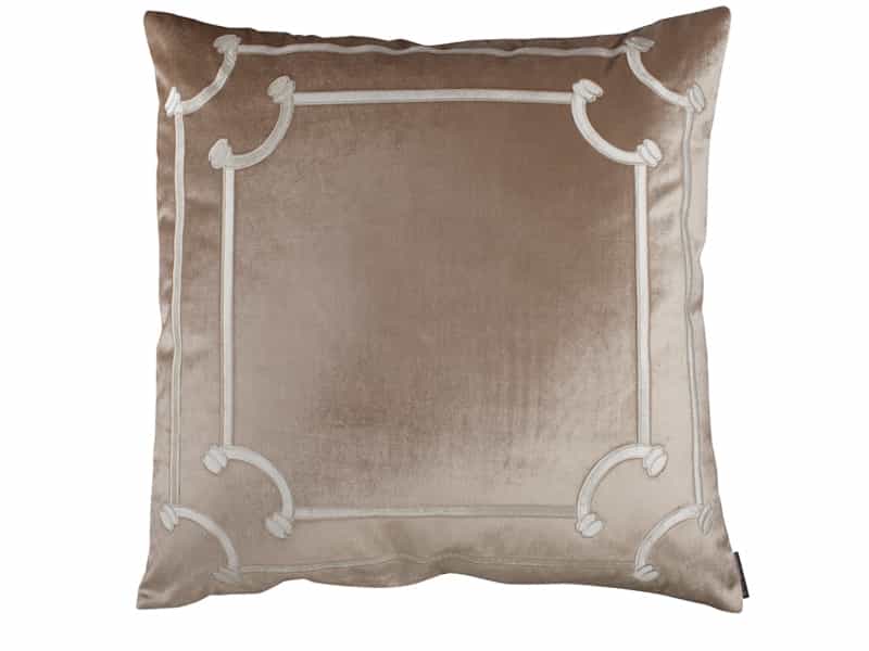 Angie European Pillow, Champagne Velvet, Ivory Velvet 26X26