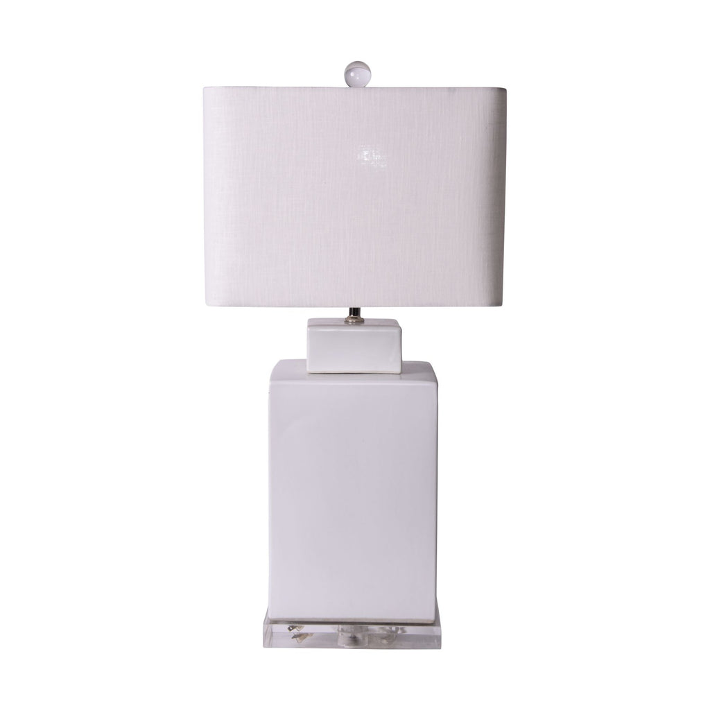 Matte White Square Tea Jar Lamp