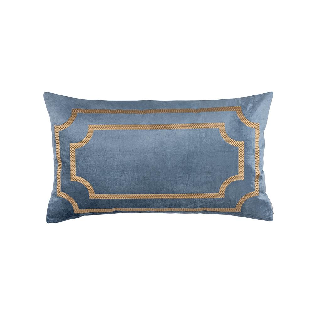 Soho Large Rectangle Pillow Blue Gold Antique 18X30