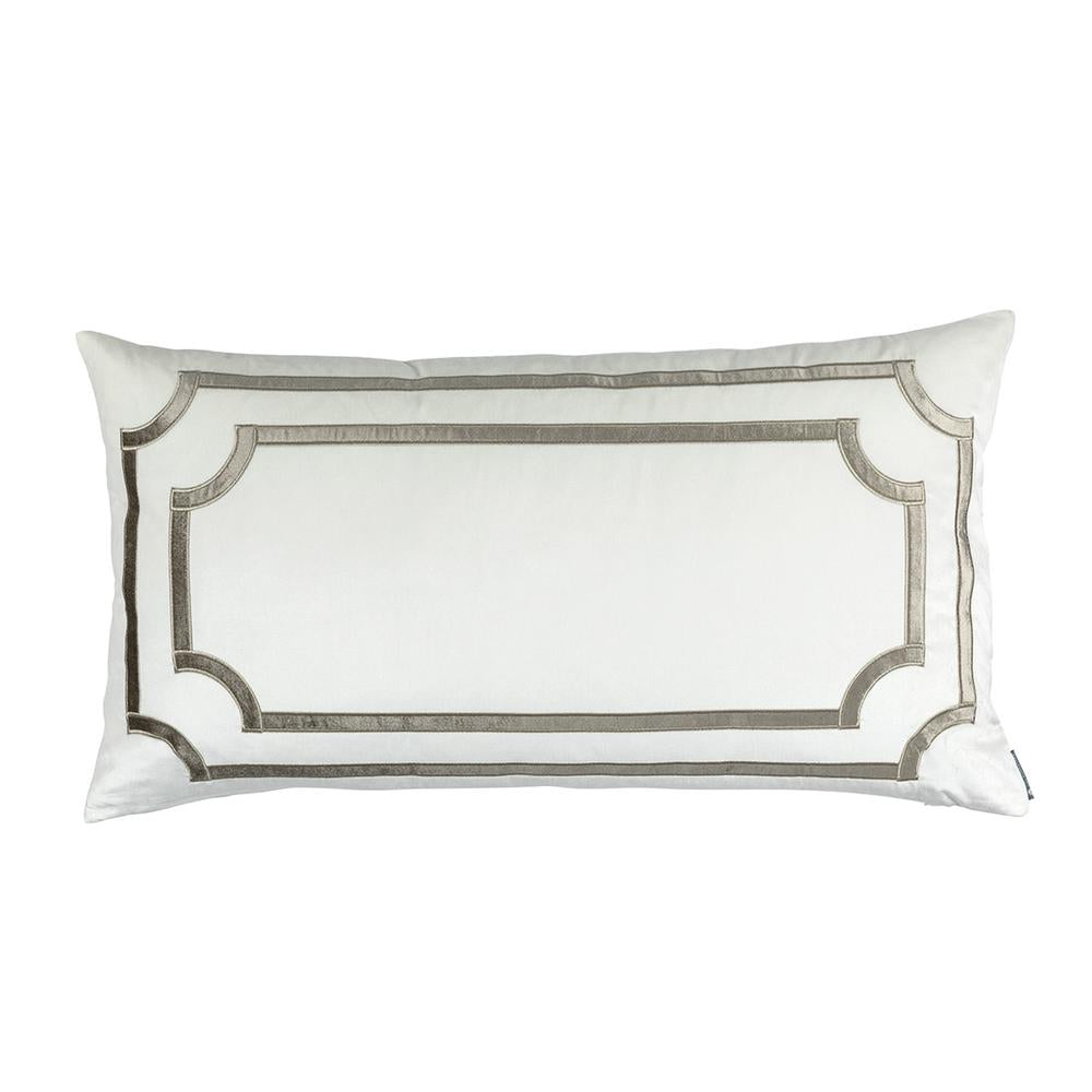 Soho King Pillow Ivory Matte Velvet Fawn Matte Velvet 20X36 (Insert Included)