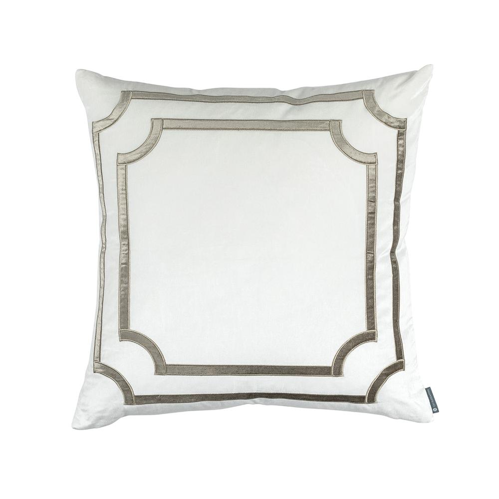 Soho Euro Pillow Ivory Matte Velvet Fawn Matte Velvet 26X26 (Insert Included)