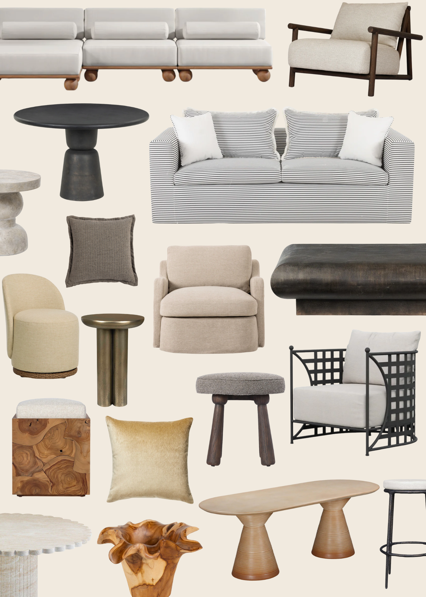 Object Divani Vintage Brass Finish Set of