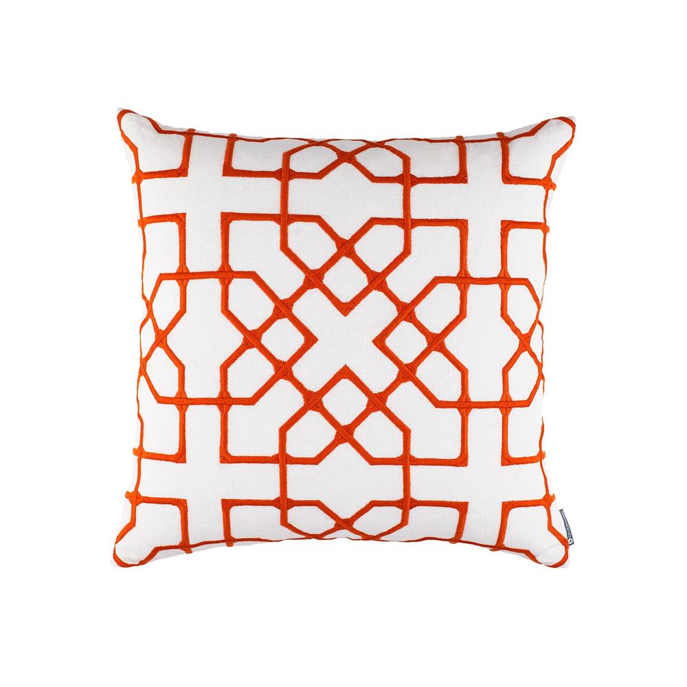 Franco Square Pillow White, Vermillion 24X24