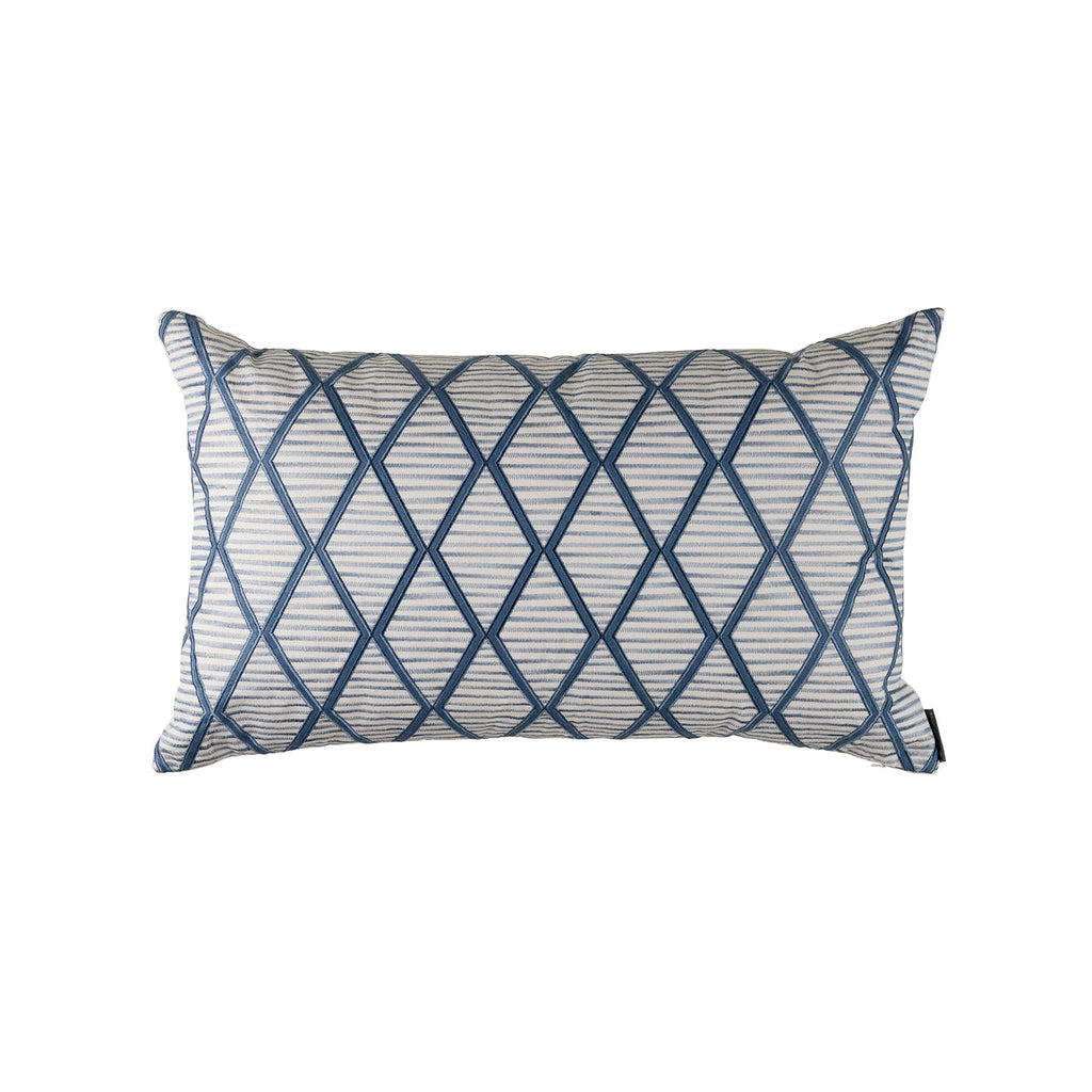 Brook Large Rectangle Pillow White Indigo 18X30