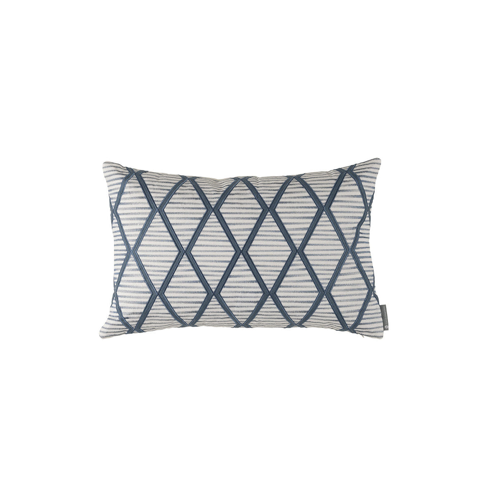 Brook Small Rectangle Pillow White Indigo 14x22