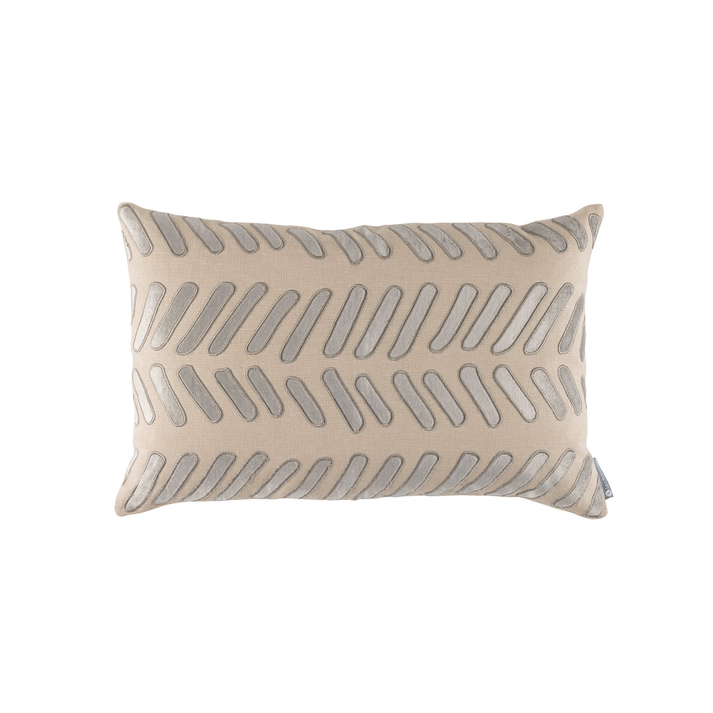 Peru Small Rectangle Pillow Dark Sand, Platinum 14x22