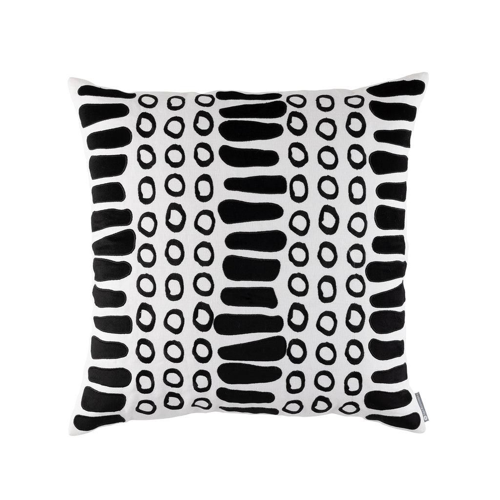 Peru Square Pillow White, Black 24x24