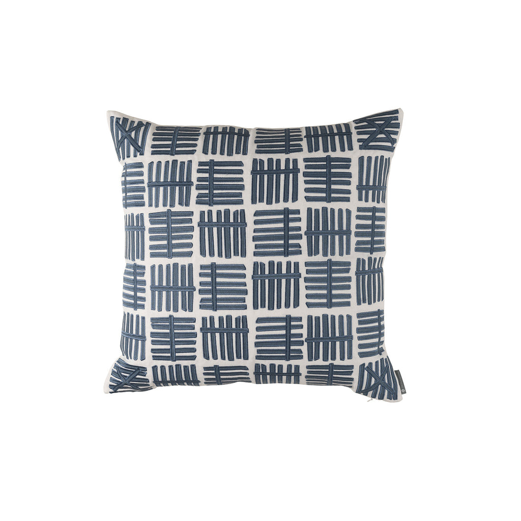 Andre Square Pillow White Indigo 24x24