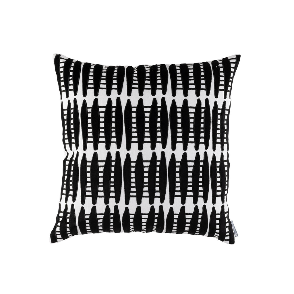 Ivy Square Pillow White, Black 22x22