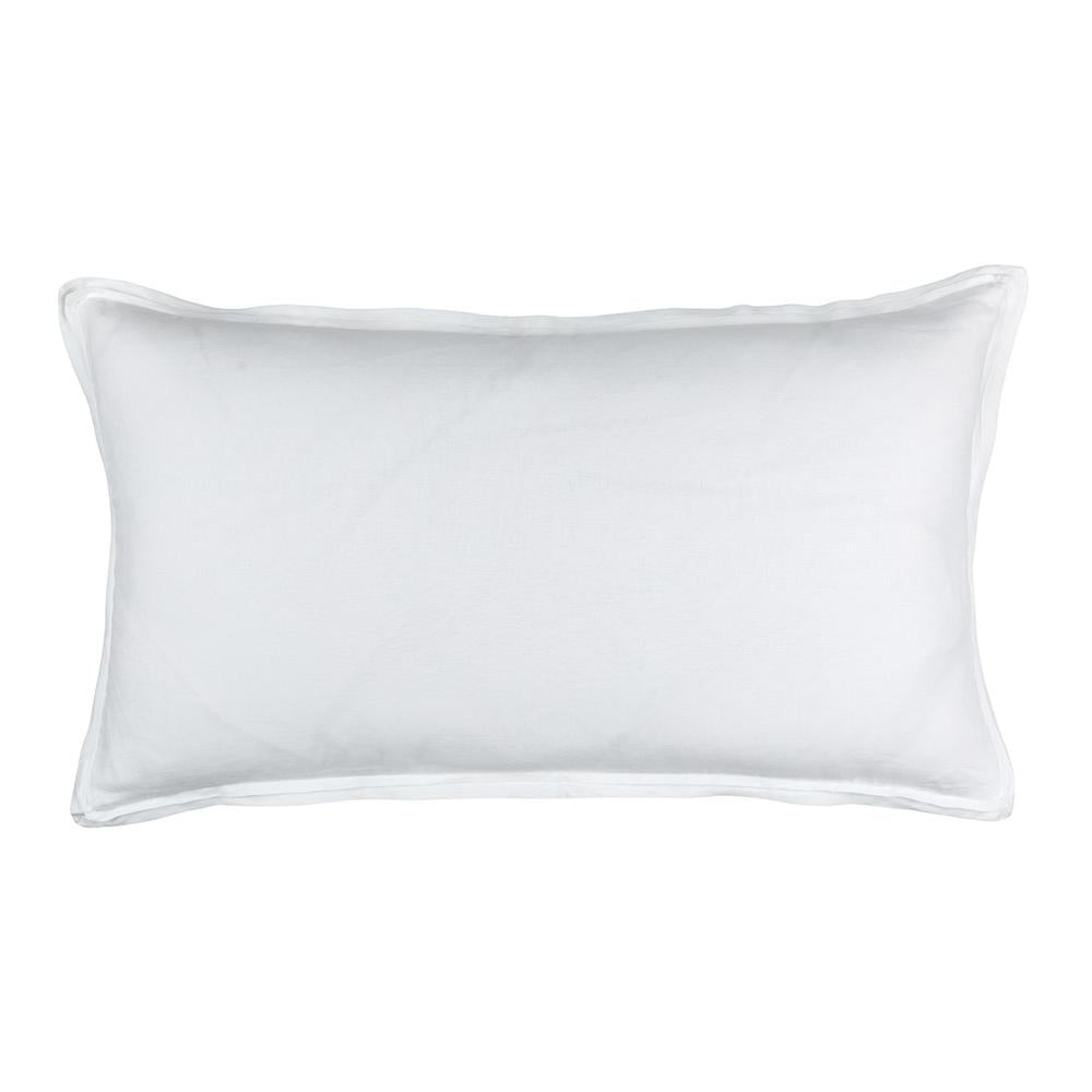 Bloom King Double Flange Pillow White Linen 20X36