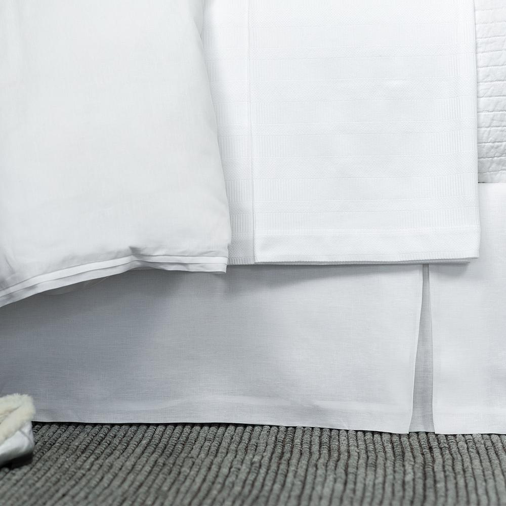 Bloom Tailored Bed Skirt White Linen 3/22X86