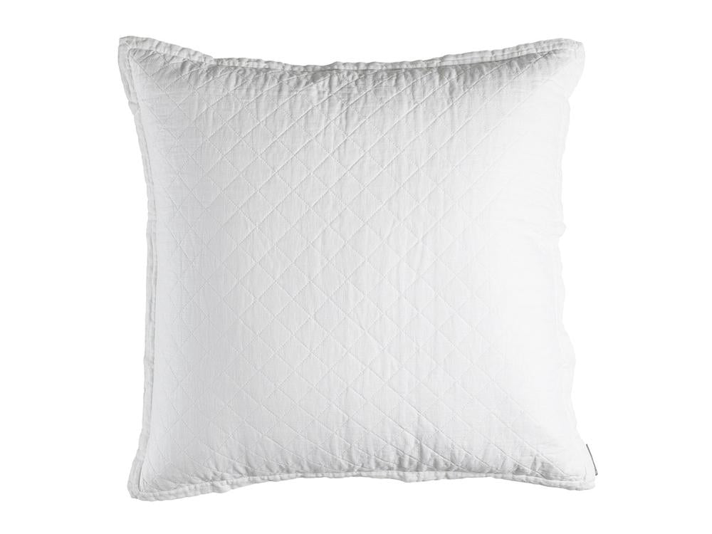 Emily European Pillow, White Linen 26X26