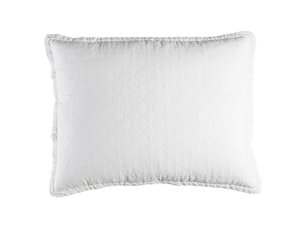 Emily Standard Pillow, White Linen 20X26